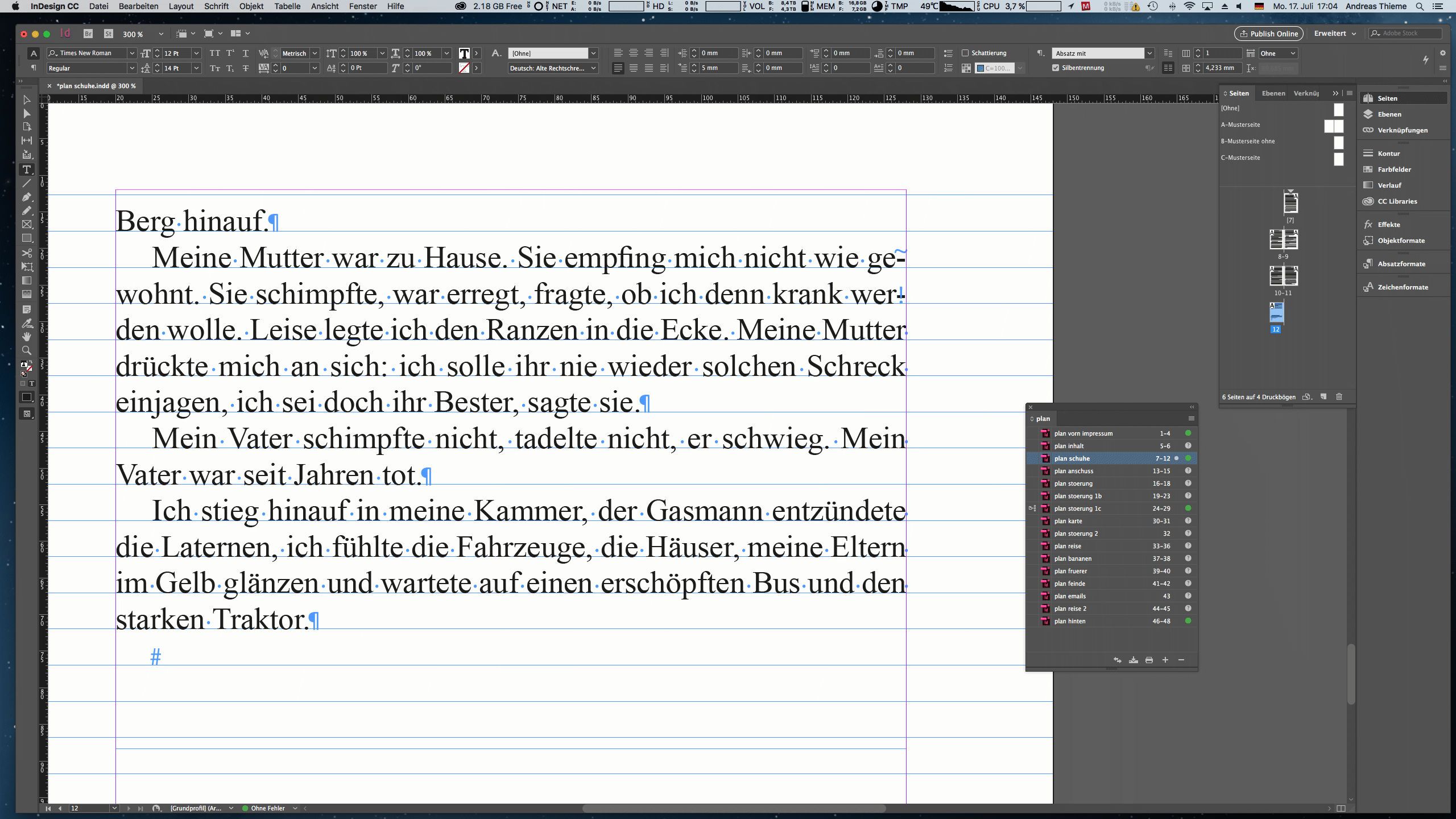 InDesign 2017 Sonderzeichen